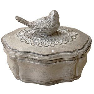 Trinket Jewelry Box with Bird Lid